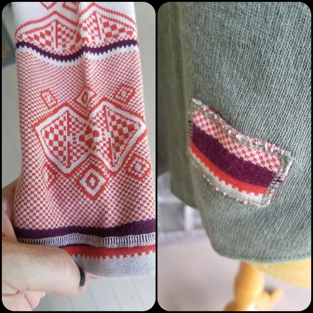 🆕️ Free People Nordic Pieced Patchwork Sleeve Top - Picture 4 of 8